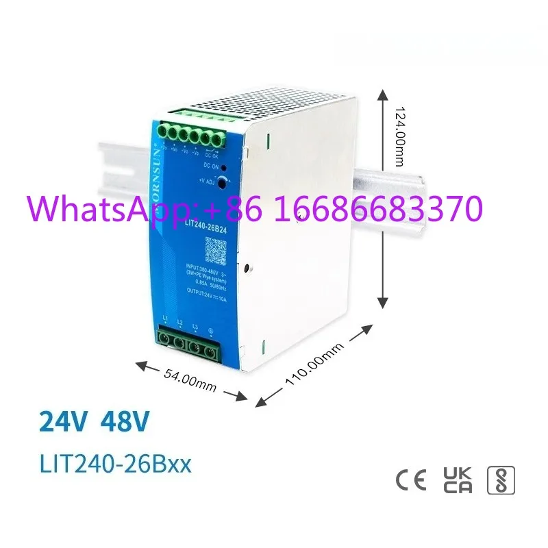 240W Jinshengyang three-phase input rail type switching power supply can replace TDR-240 by converting 380V to 24V 48V