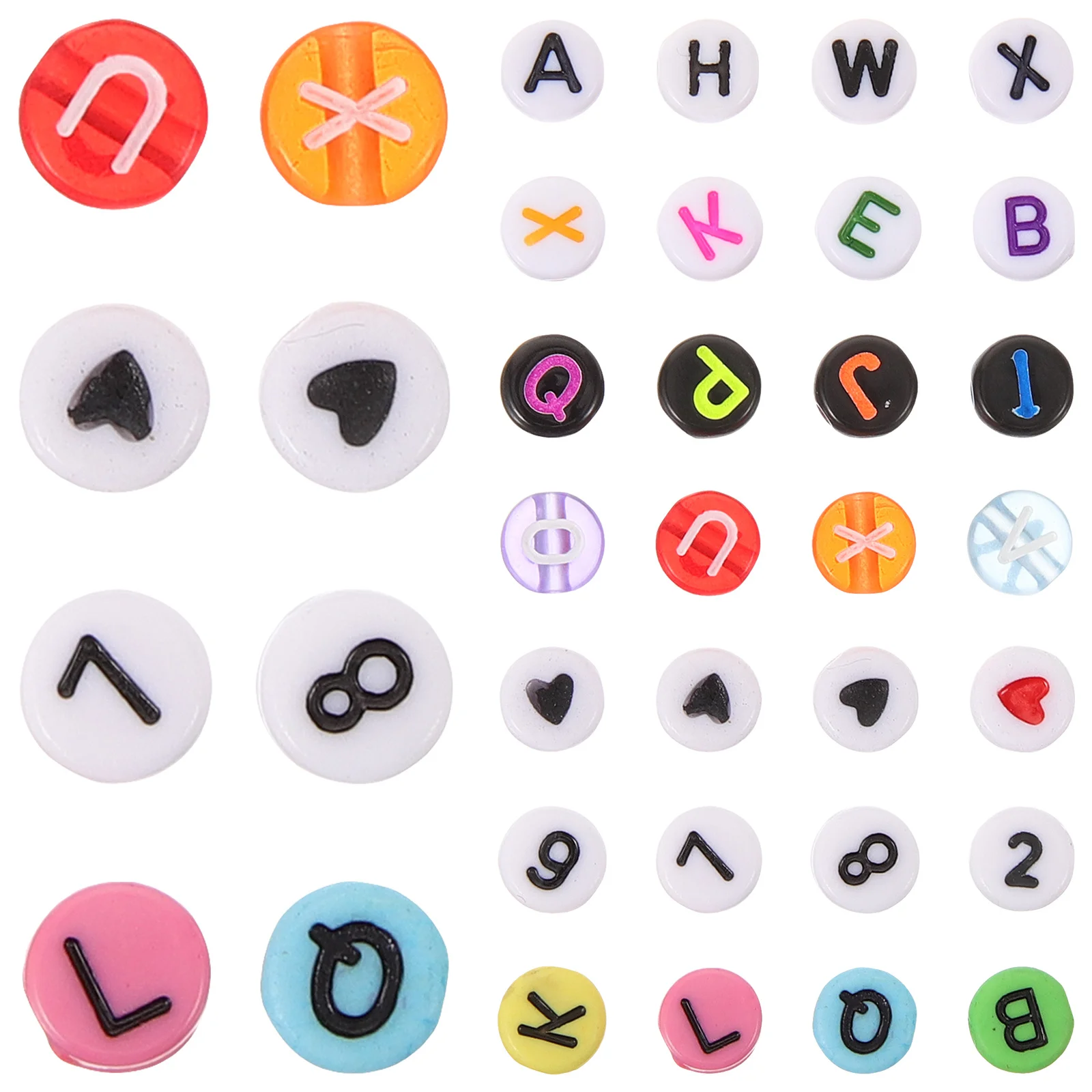 1900 قطعة من خرز الأبجدية الأكريليك DIY خرز للمجوهرات للأساور والقلائد والأقراط والحرف اليدوية والأساور #4