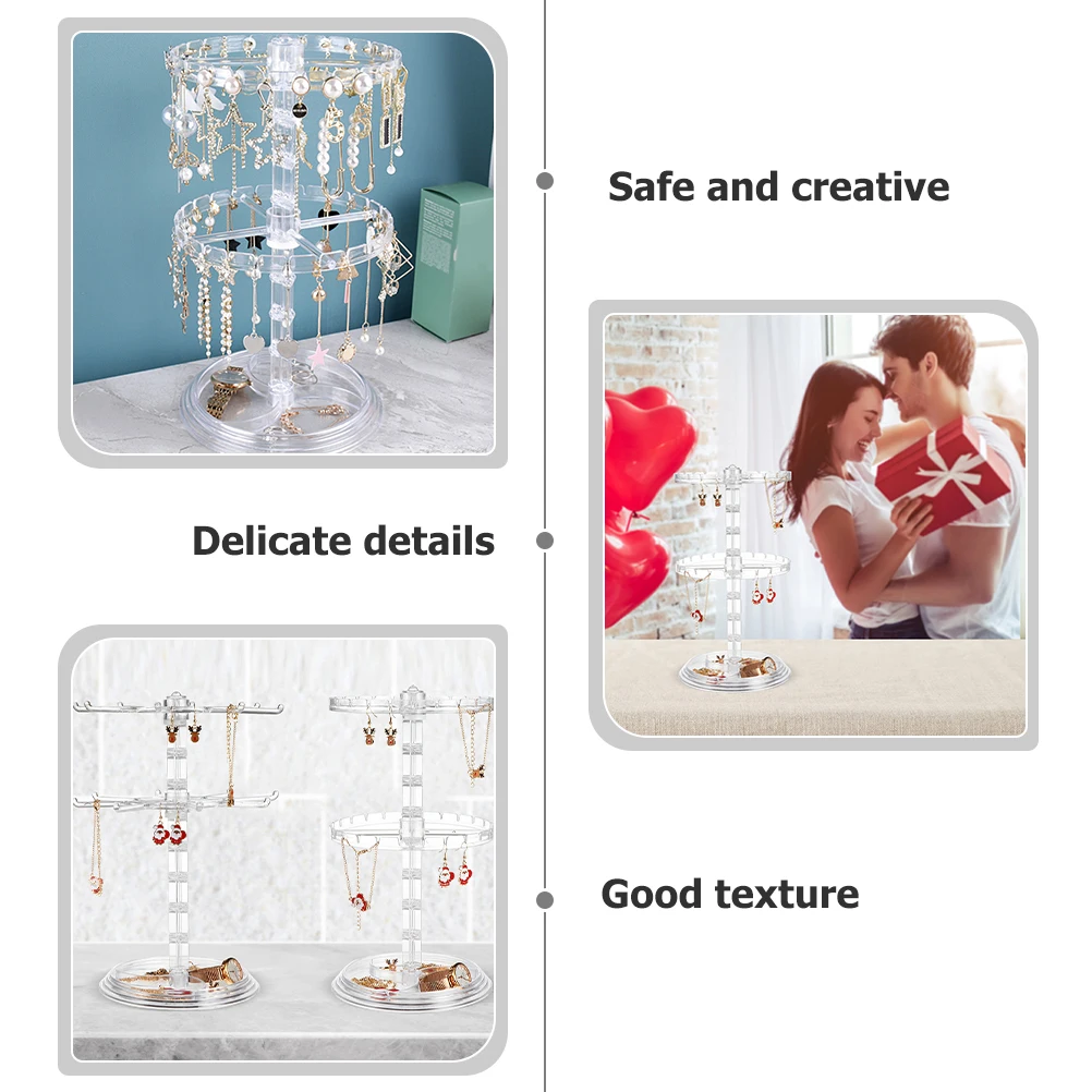 

Display Holder Rotating Storage Organizer Stand For Home Necklace Jewelry Desktop Earring Hanging Jewelry Organizer