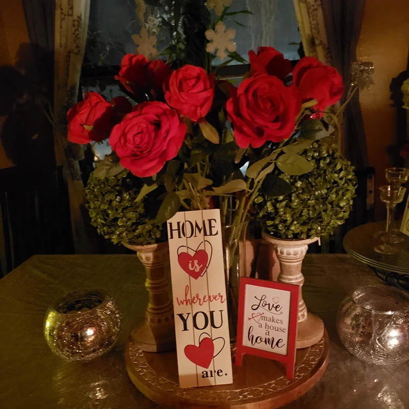 5/10Pcs Artificial Flowers Bouquet Red Silk Fake Rose Flower for Wedding Home Table Decoration Christmas Valentine\'s Day Gift