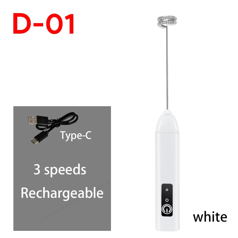 HOT Elektrische Melkopschuimer + Eiklopper Draadloos Type-C Opladen 3 Snelheden Mini Handheld Schuimmaker Koffie Garde Koken Gereedschap