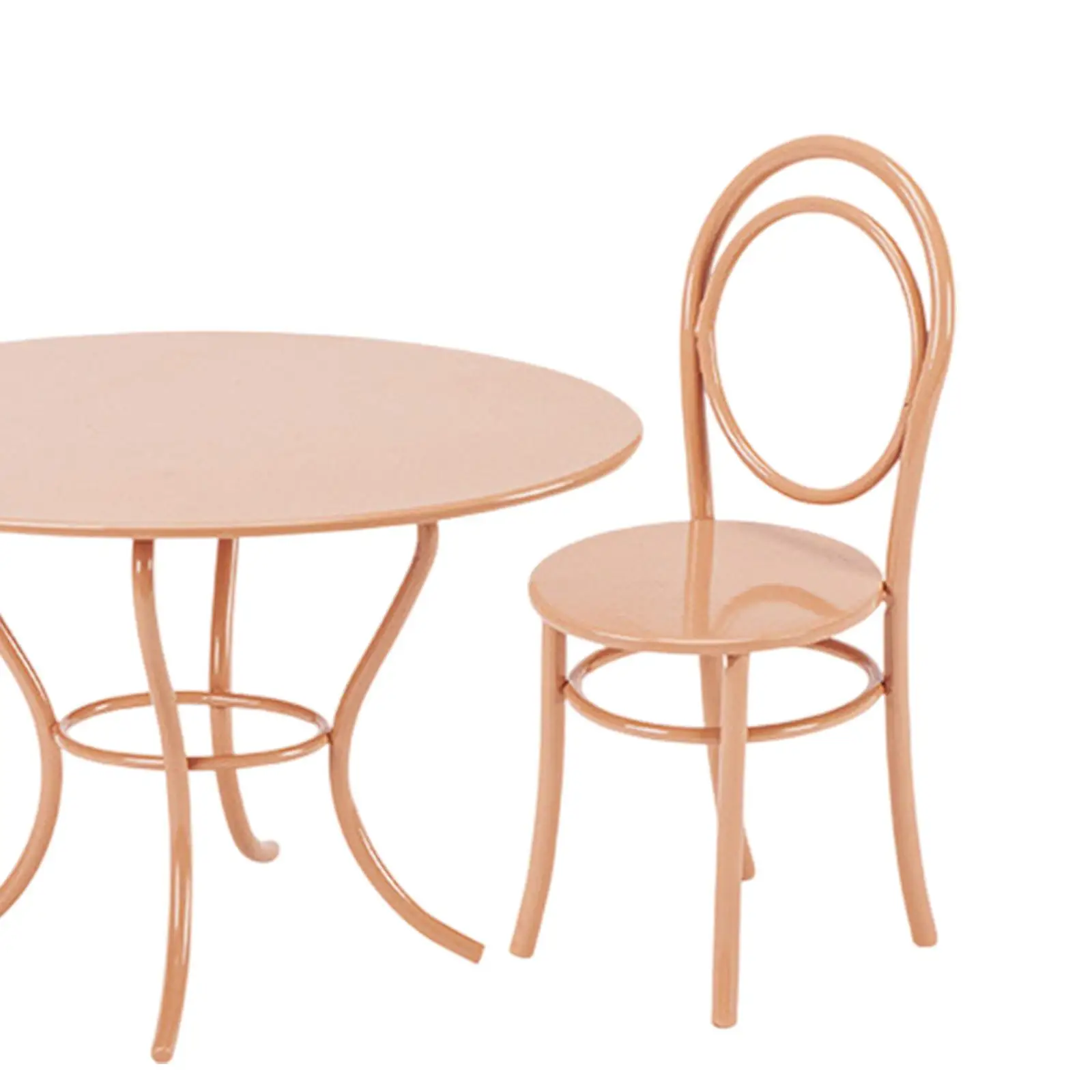 3x Dollhouse Miniature Table and Chairs Set 1/12 for Diorama Fairy Garden