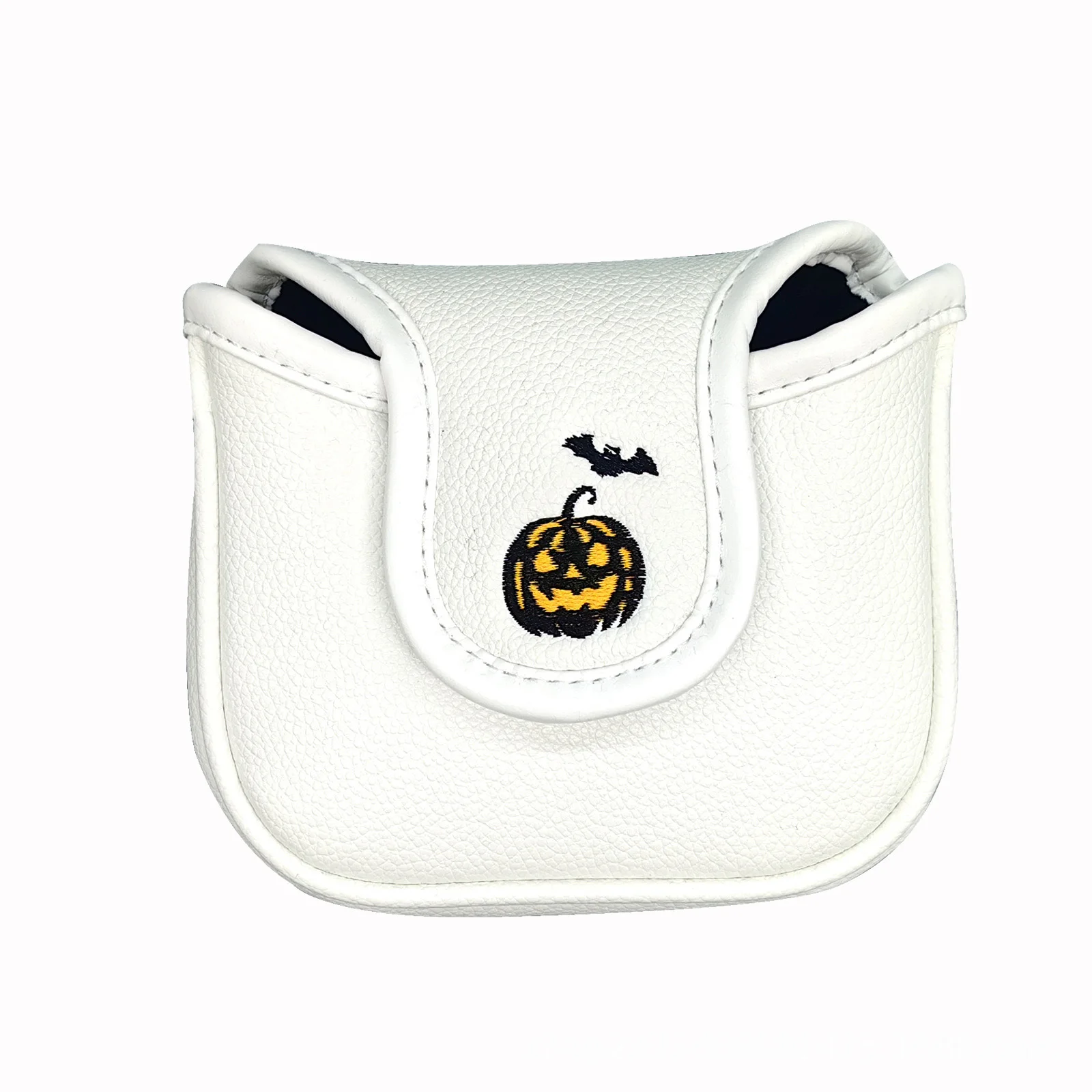 Skull Letter Embroidery PU Leather Golf Club Head Cover Protection Headcover for Driver Fairway Hybrid/Putter