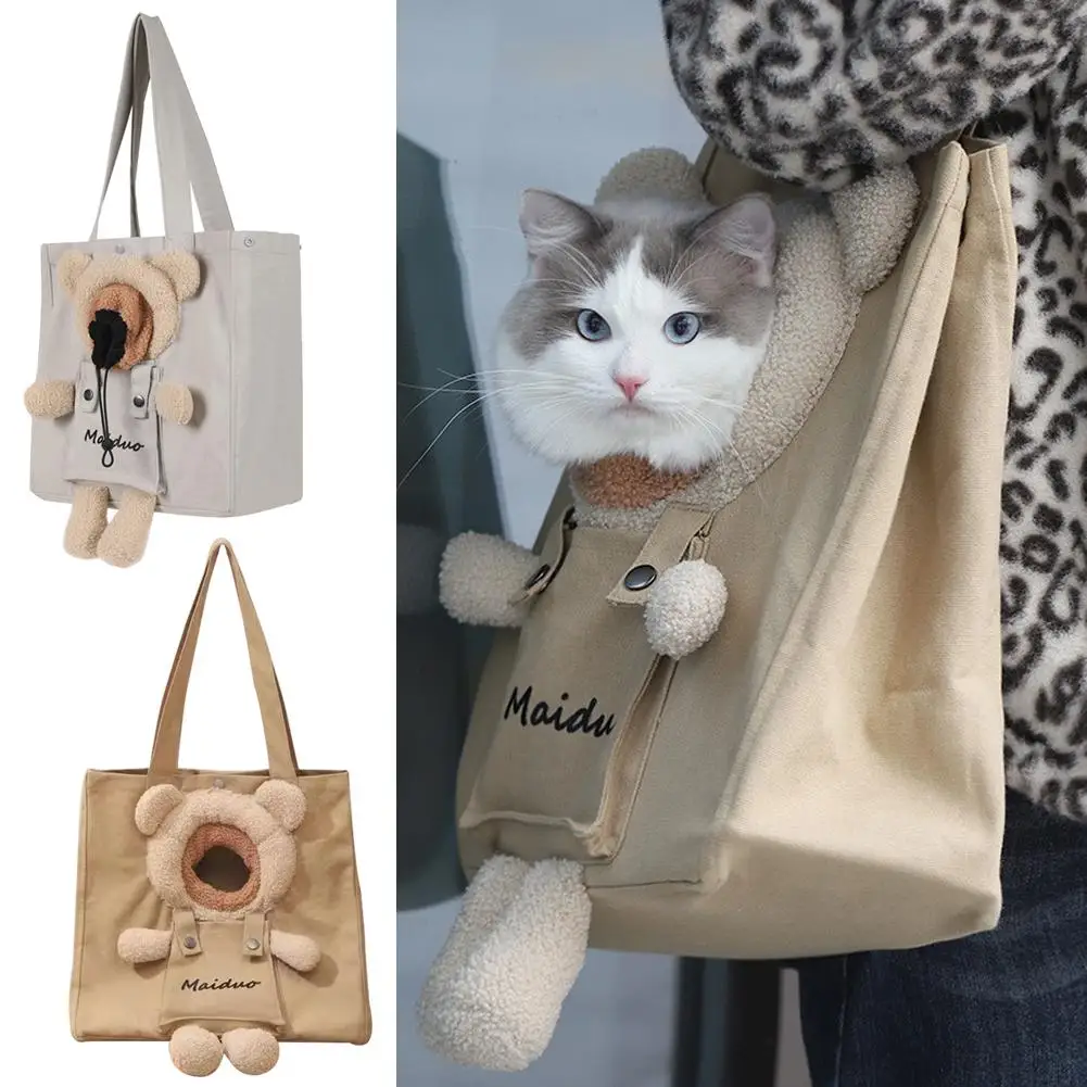 

Cat Dog Carrier Bag Canvas Tote Outdoor Transport One Shoulder Bag for Small Dogs Handbag Pouch Puppy Carrier Travel Pet