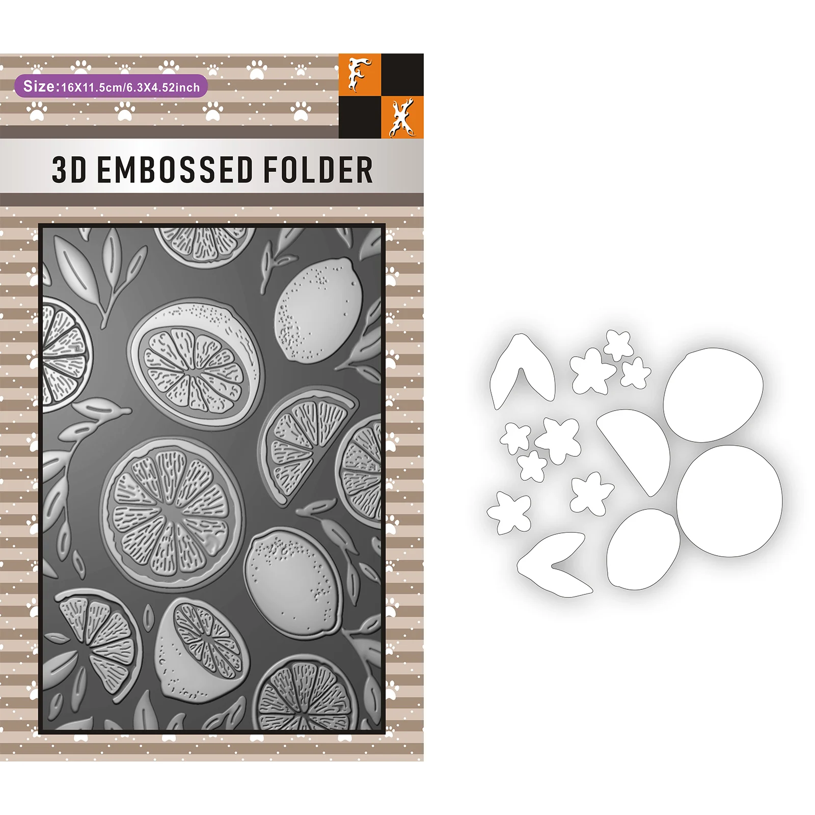 3D Sweet Citrus Mixed Embossed Folder Set - Plastic White Fantasy Theme Template for Scrapbook, Card Making, and Wedding Decorat