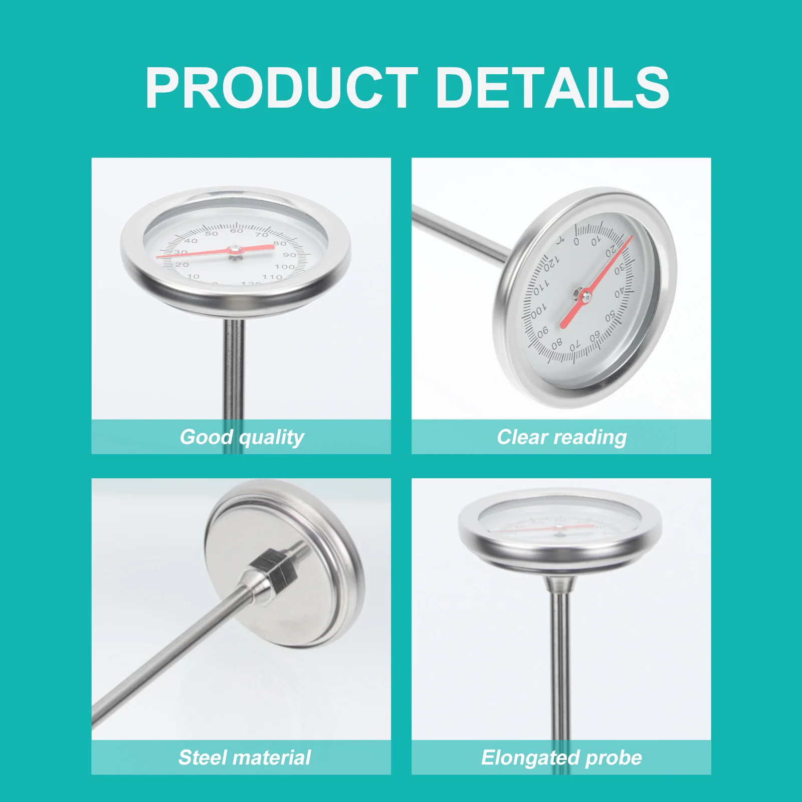 

Thermometer Probe Soil Temperature Measuring Instrument Compost Thermometor Tool Garden Tester