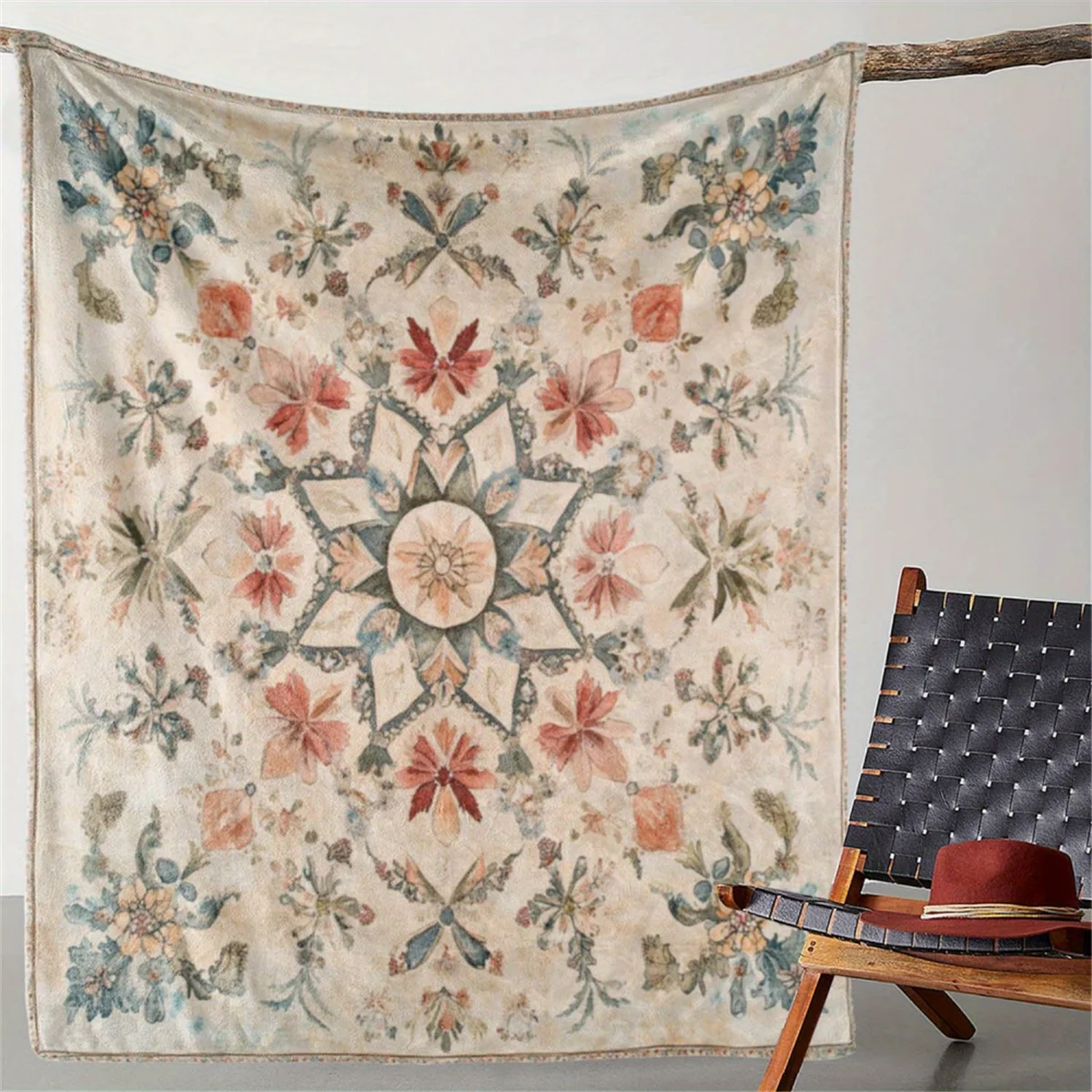 

1Pc Custom Name Text Floral Pattern Flannel Blanket Suitable for Living Room Bedroom Dormitory Office Porch Decor Perfect Gift