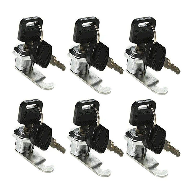 Mailbox Lock, 6 Pack Cam Lock For Cabinet Letter Box Locker Drawer Door Cupboard With 12 Keys 16Mm