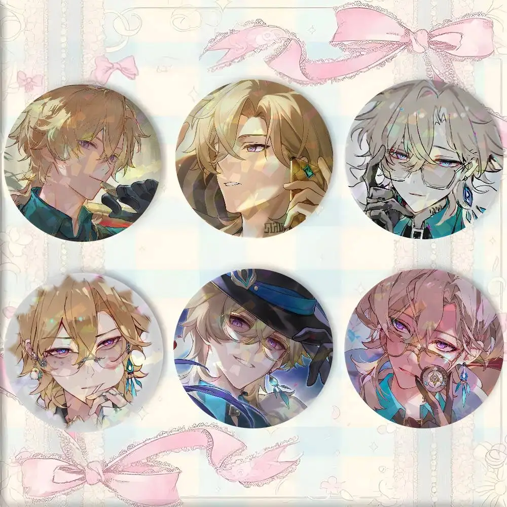 A-Honkai Star Rail Aventurine Mixed Theme Round Button Badge Set  Cartoon Music Game Fashion Pins For Bags Clothes Accessories