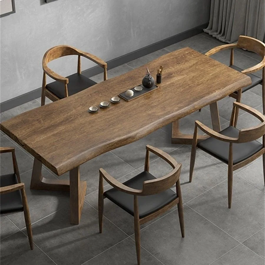 طاولة شاي وكرسي من الخشب الصلب الصيني الجديد، طاولة شاي لتناول الطعام المنزلية القديمة، متكاملة مزدوجة الأغراض #2