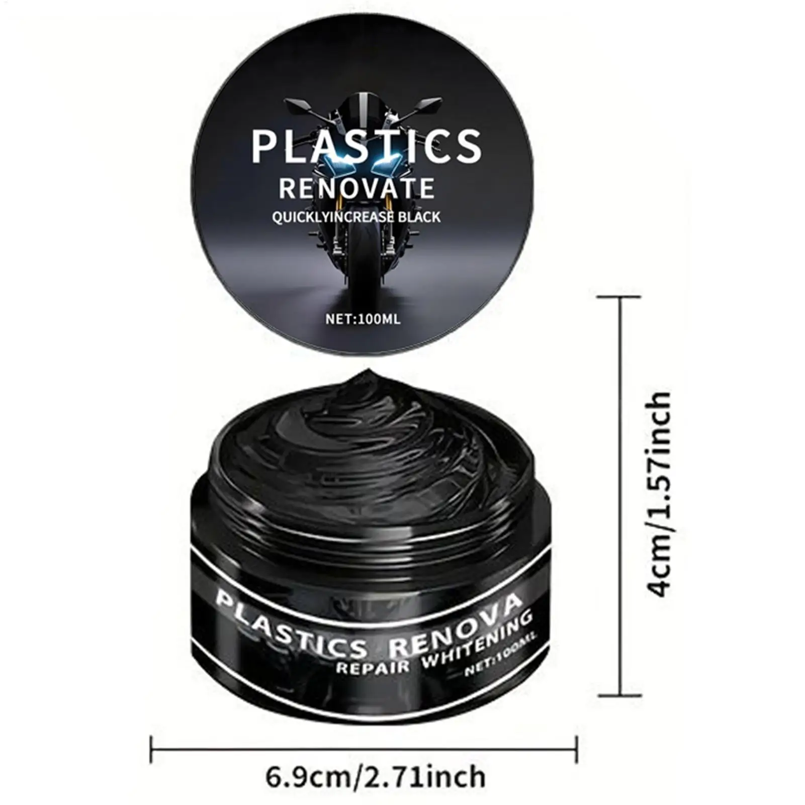 Black Car Interior Trim Restorer 100ml UV Protectant High Gloss Dash Cleaner for Plastic Rubber Upholstery Boat Detailing