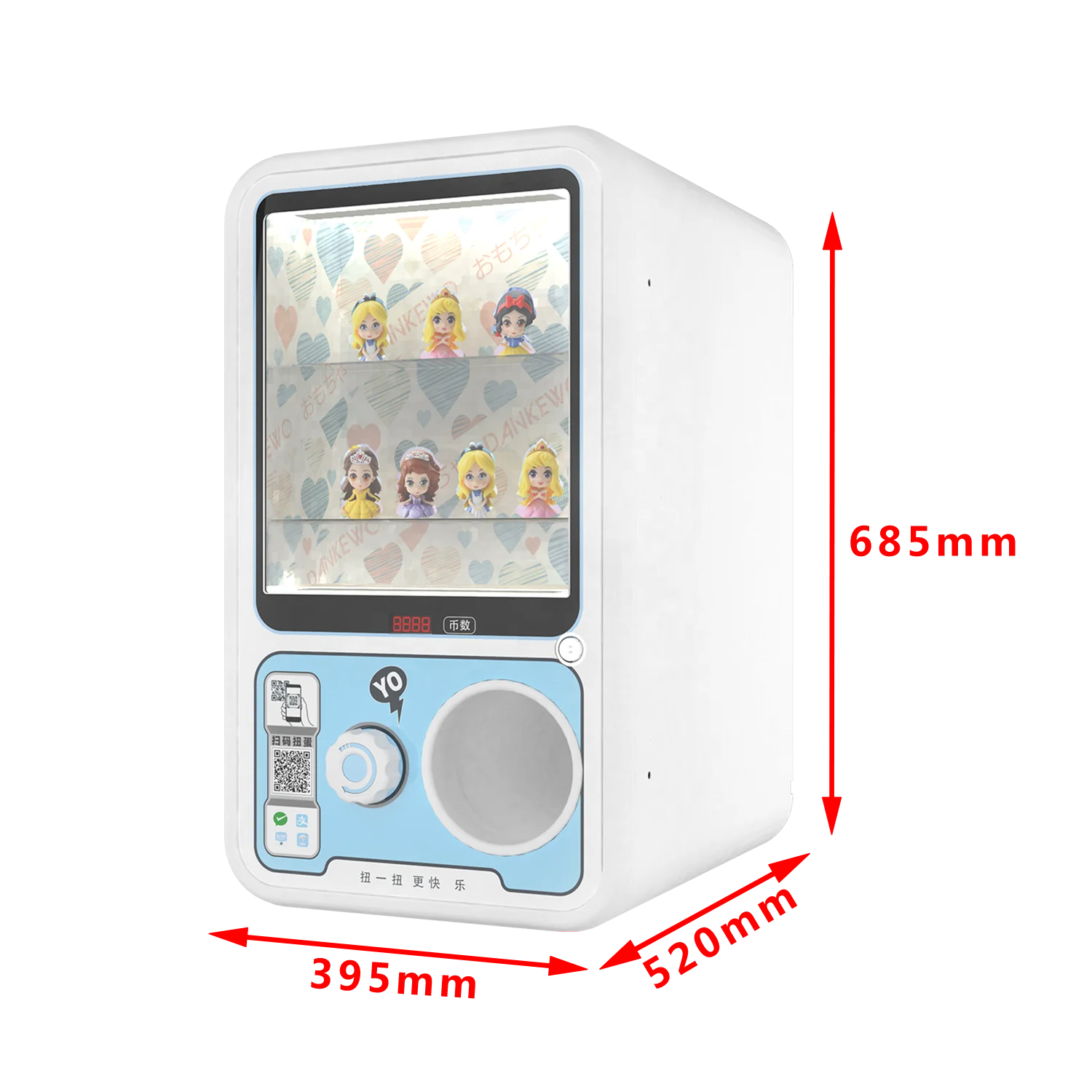 

75-100 Mm Metal Box Capsule Toys Vending Machine Coin Operated Gashapon Gift Machine Egg Toys Display For Shopping Mall