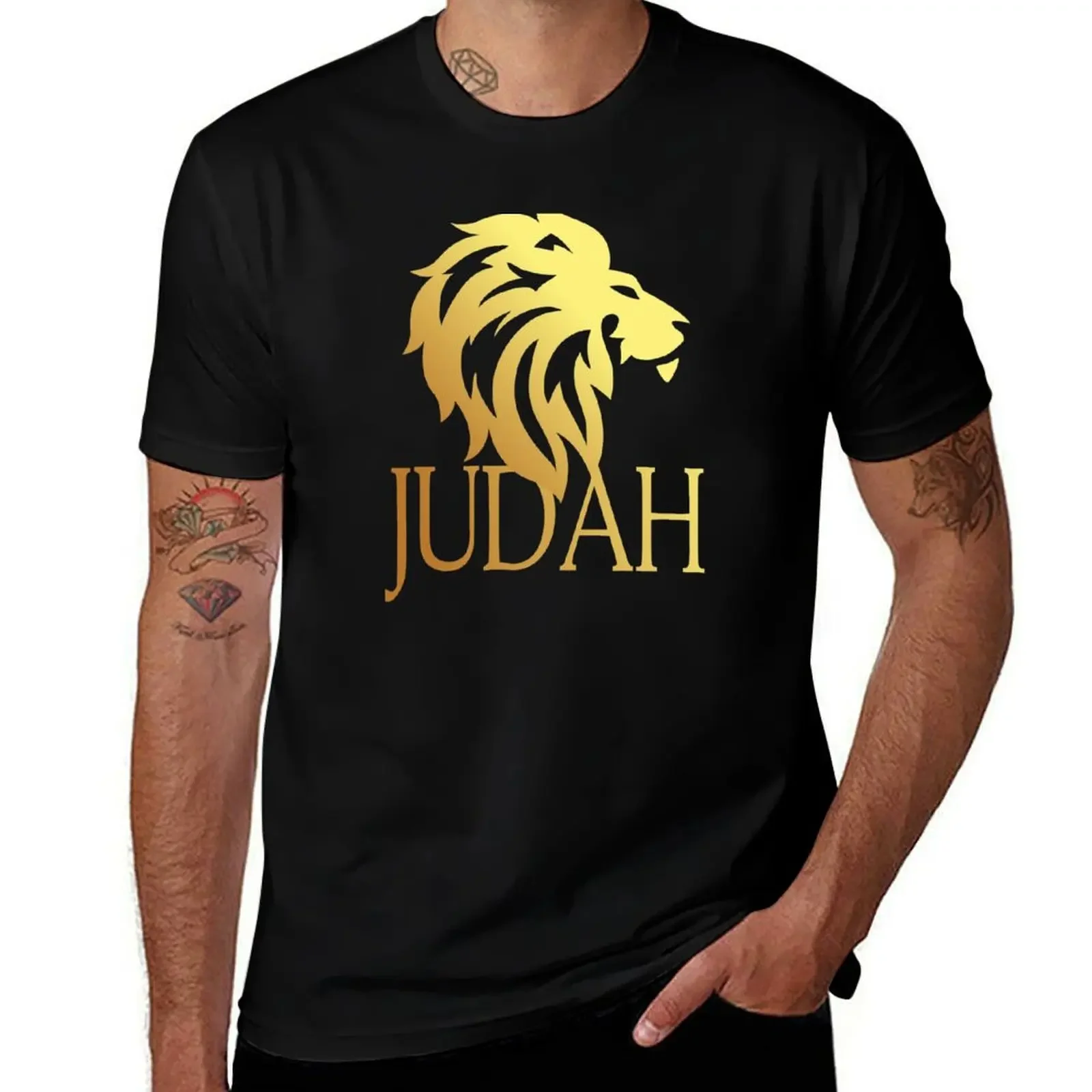 T-Shirt Chrétien pour Homme et Garçon, Vêtement Esthétique, Blanc, Parler de Juda-Tribu de Juda, Jésus