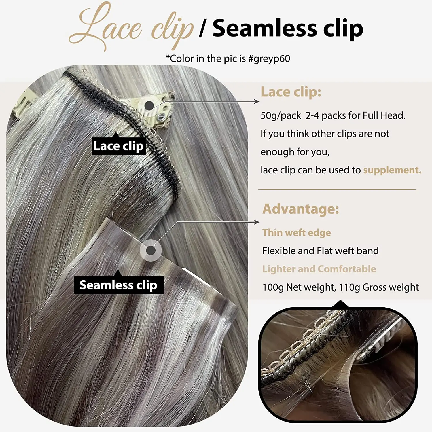 Volledige Glans Naadloze Clip In Hair Extensions Menselijk Haar 8 Stuks 120G Clip In Human Hair Extensions Ombre Blonde Kleur Pu Remy Inslag