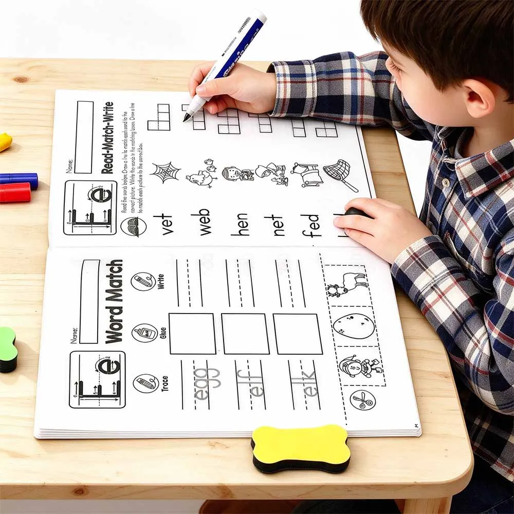 Phonics Letter Workbook for Kids - Read Match Write Alphabet Tracing Practice, Preschool Educational Activity Book