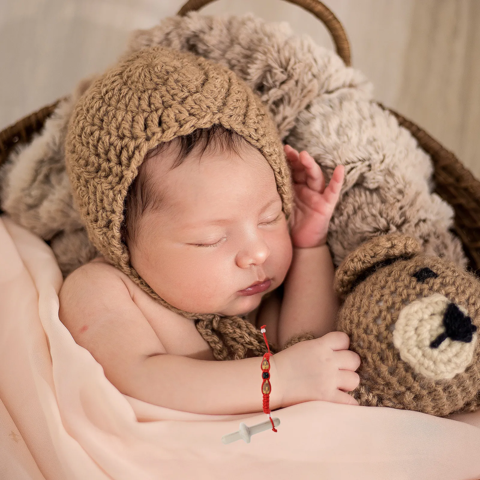 1 Stück Holz-Beißring für Babys, Rot-Weiß, Beruhigender Backenzahn-Beißstab, Lehrreiches Anti-Ess-Handspielzeug für Säuglinge