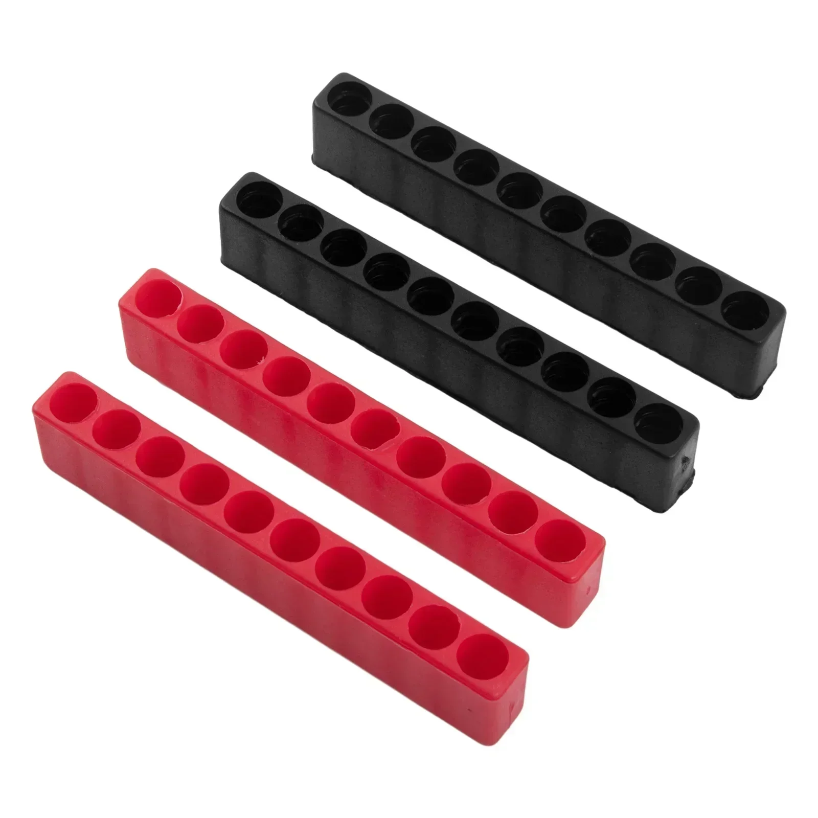 4pcs 10 Holes Screwdriver Bit Holder Storage Soft Rubber Organizer 1/4 Inch Hex Screwdriver Drill Bit Stand Case Power Tool