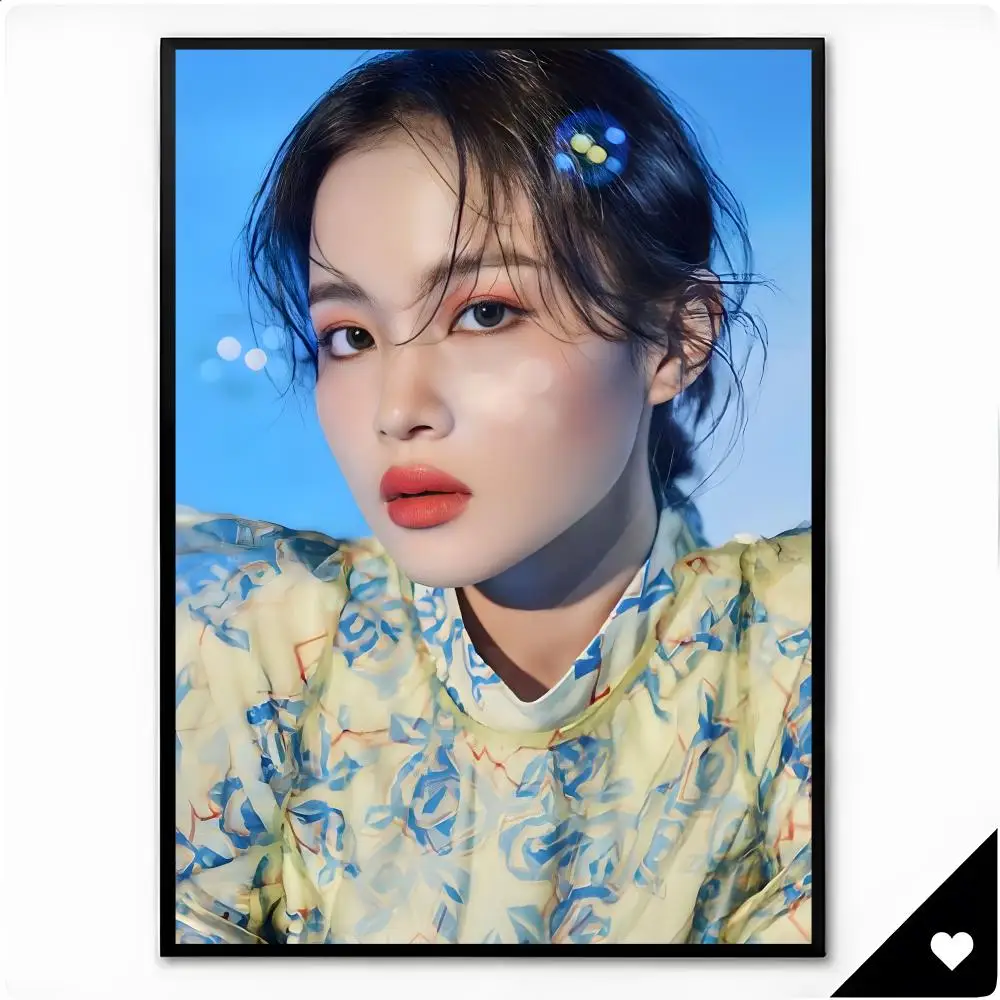Singer Kpop Ballad Singer L-Lee Hi Poster Framed Wall Art Painting for Living Room Interior Decor and Gift Options
