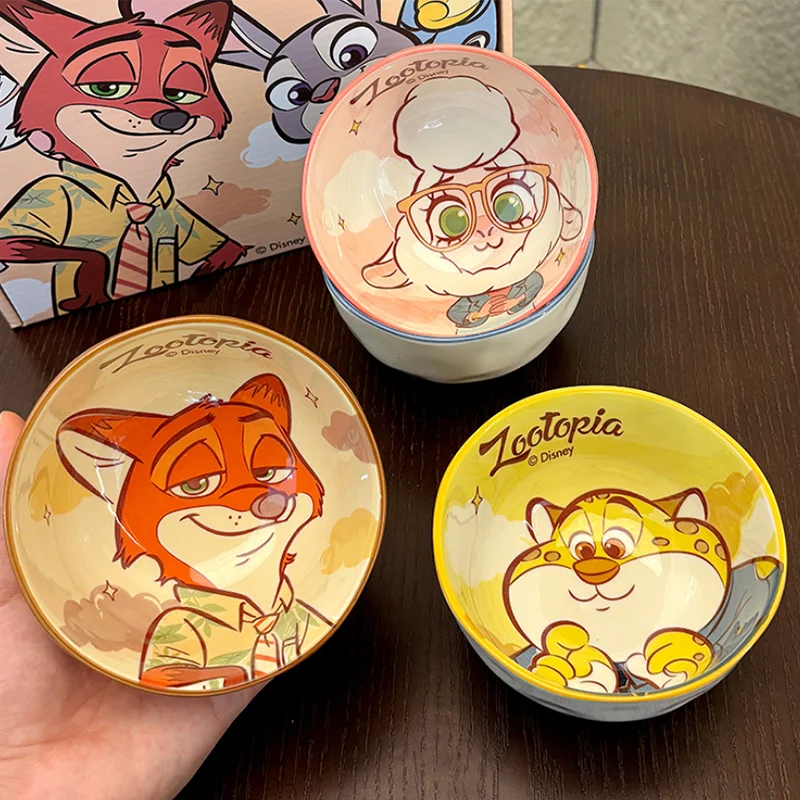 Nowa Zootopia Disney Judith Nick 4 Urocza Ceramiczna Miska na Ryż z Kreskówki Prezent na Festiwal Domowy Wysoka Estetyka Zastawa Stołowa