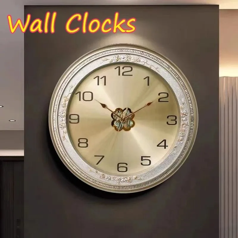 Silent Round Clocks Sturdy Durable Power Saving Dust Prevention Quartz Wall Watch Modern Art Nordic Luxury Classic Home Decor