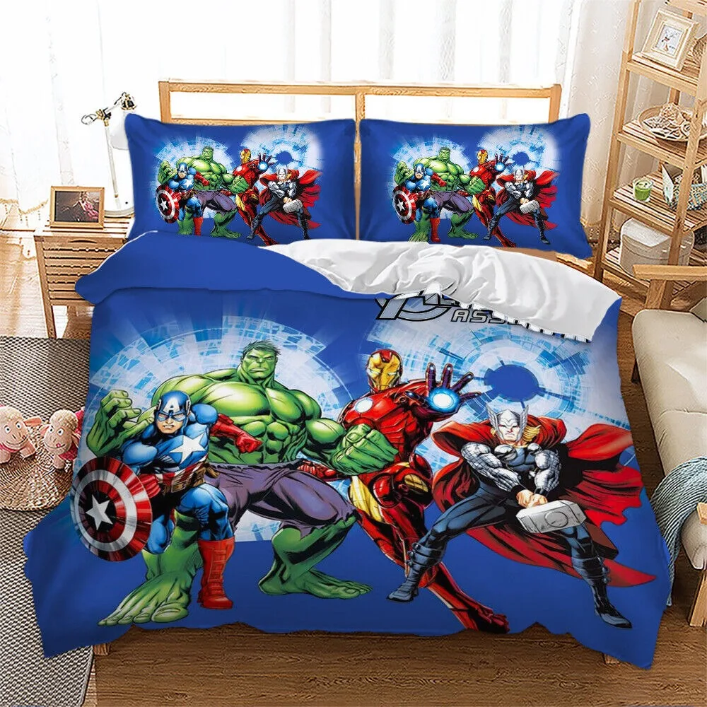 Spiderman Bedding Set Bed Cover Universal, The Avengers Duvet Cover Marvel Heroes Quilt Cover for Kids and Adults Modern Printed