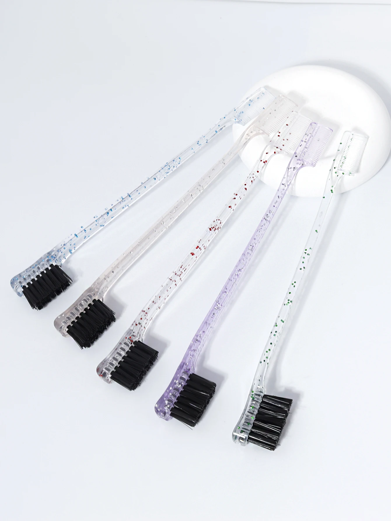 Doppelseitige Kantenkontrollbürste, Beauty Natural Styling Haarkantenbürste Augenbrauenbürste, speziell für Echthaar – Detail 2