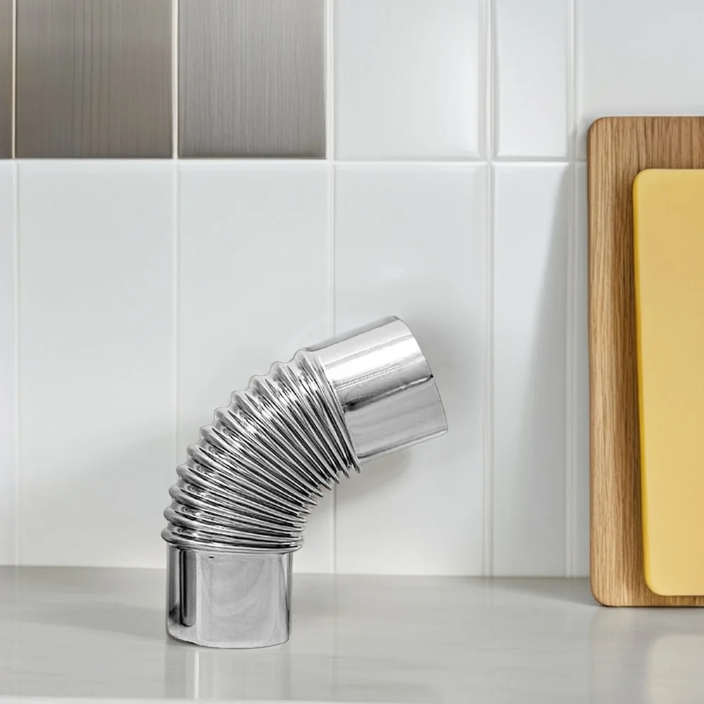 

3Pcs Stainless Steel Chimney Flue Straight Tube and 90 Degree Elbow for Gas Water Heater Ventilation System Easy Installation