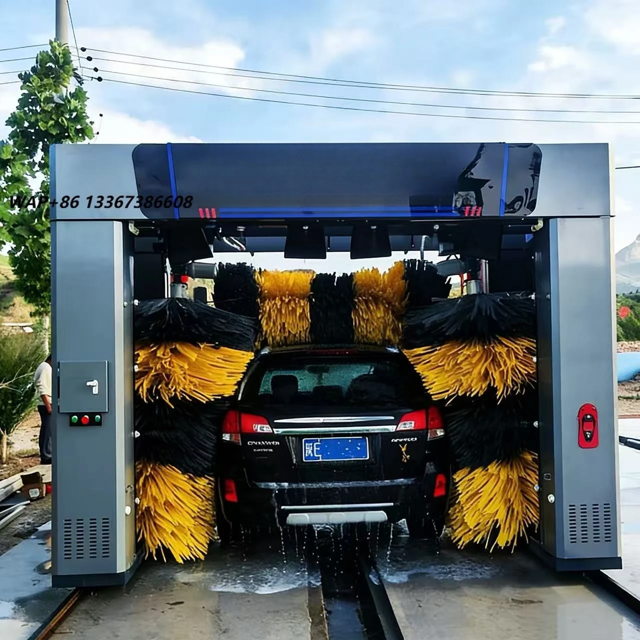 BEIJING WS CE Certified Fully Automatic Gantry Car Wash Machine Commercial Brush Type Car Wash Equipment for Gas Station