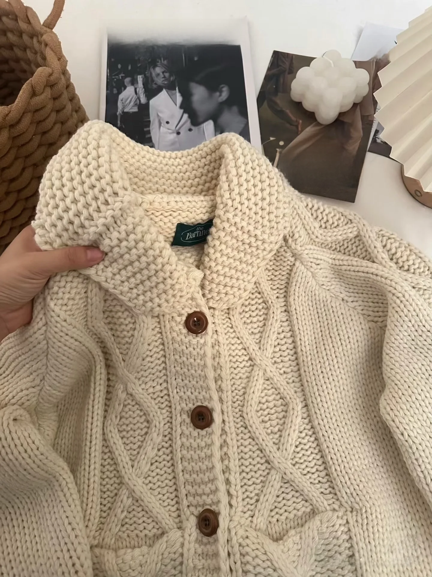 Thiened Heavyweight Knitwear Jaet Women's  Collar Outerwear Casual Comfortable Long Sve Warm Winter Faion