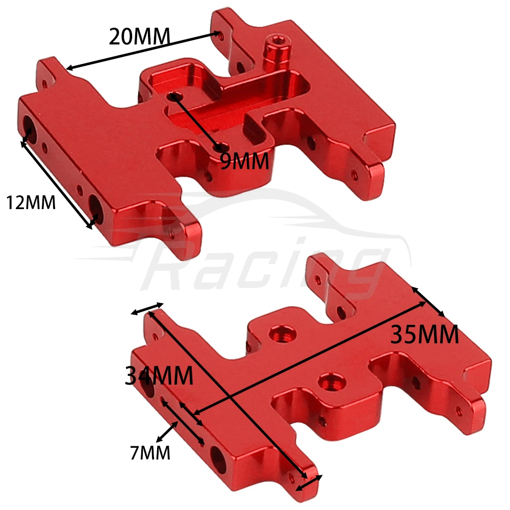 Placa inferior de caja de cambios de Metal 1:24, placa de deslizamiento de caja de cambios media para Axial 1/24 SCX24, piezas de actualización de aleación de aluminio para coche y camión, 1 unidad