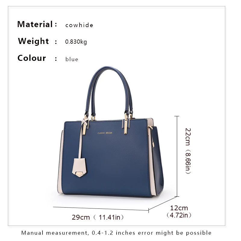 New Women\'s Handbag High end Fashion Versatile Cowhide Single Shoulder Crossbody Commuter Bag