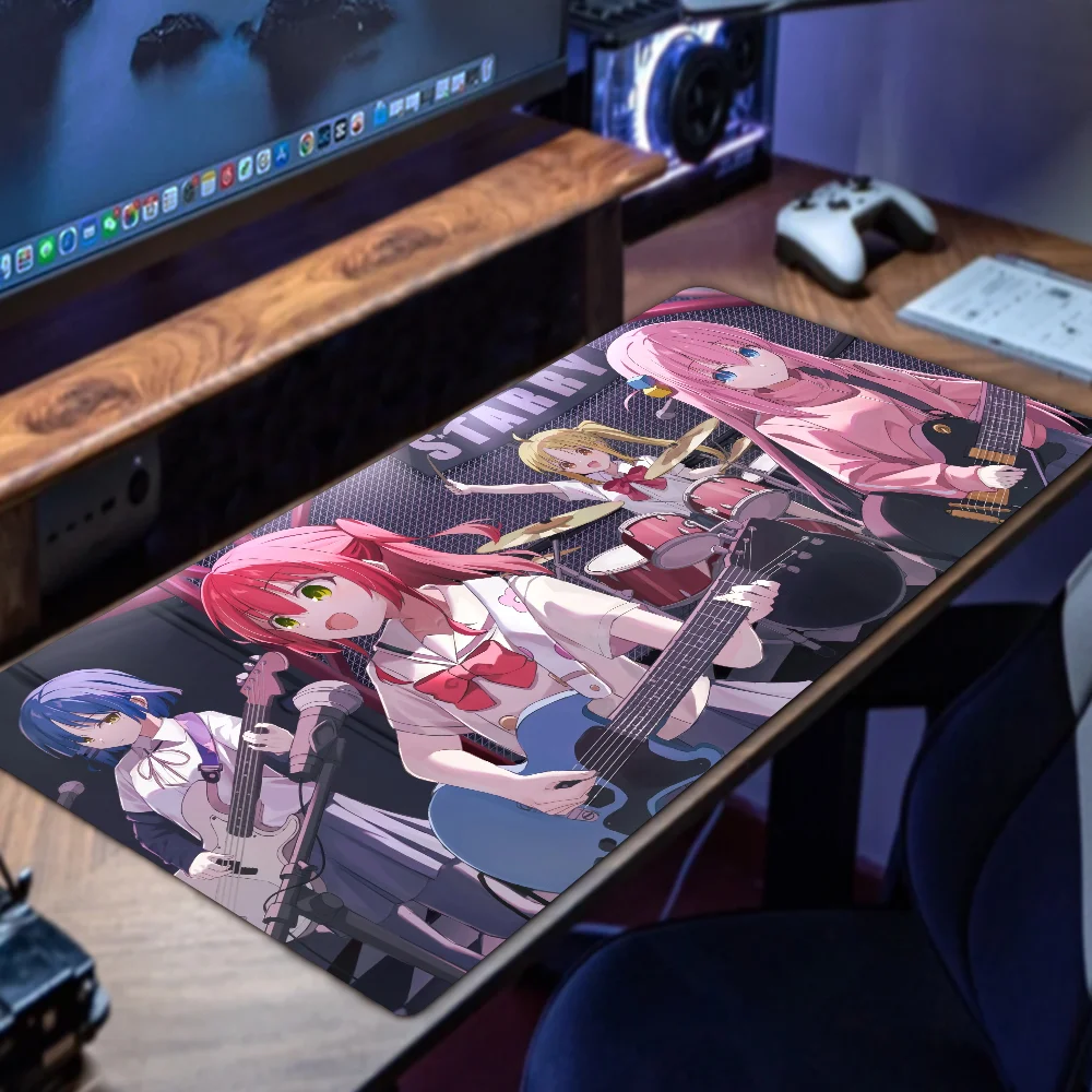 Anime b-Bocchi The Rock  Mousepad Mouse Mat Desk Mat With Pad Gaming Accessories Prime Gaming XXL Keyboard Pad