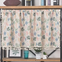 Simple Style Short Curtains for Kitchen Solid Cotton Linen Curtain Wine Cabinet Door Window Small Curtains Wardrobe Curtain