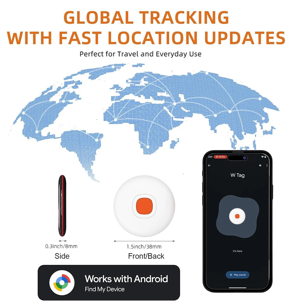 Pour Android Tracker Tag GPS Tracker Anti-perte localisateur d'articles étanche détecteur d'articles pour clés sacs bagages et plus encore
