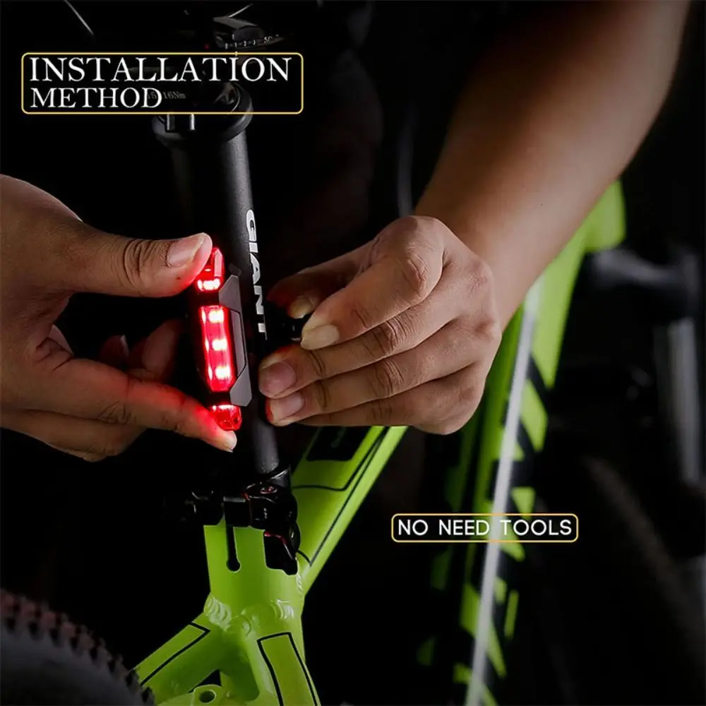 Fashion USB Rechargeable City Mountain Bike Bicycle Light Waterproof Colorful Rear Bicycle Light Flashing Safety Lights