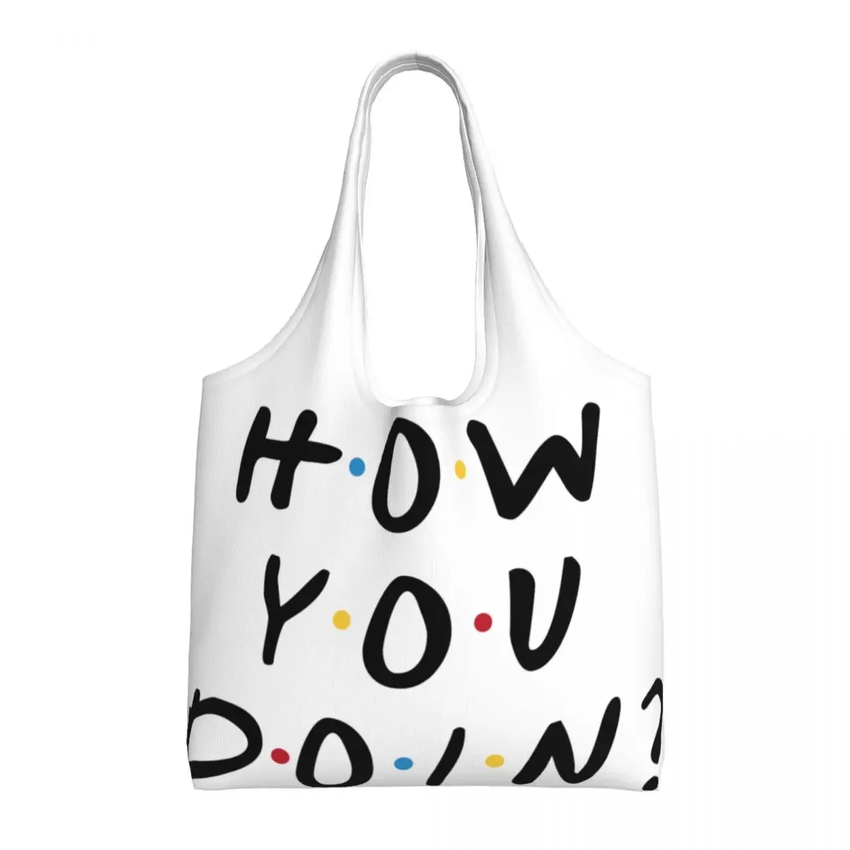 

Friends TV Show How You Doin Shopping Bag Women Canvas Shoulder Tote Bag Portable Funny Quote Grocery Shopper Bags Handbags