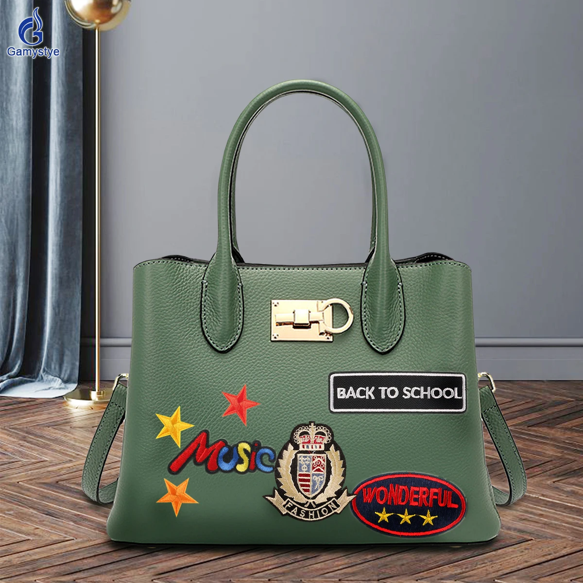 2023 Fashion Embroidered badges Bag 100% Real Cowhide Leather Women Bags Messenger Crossbody Handbags Female Messenger Tote