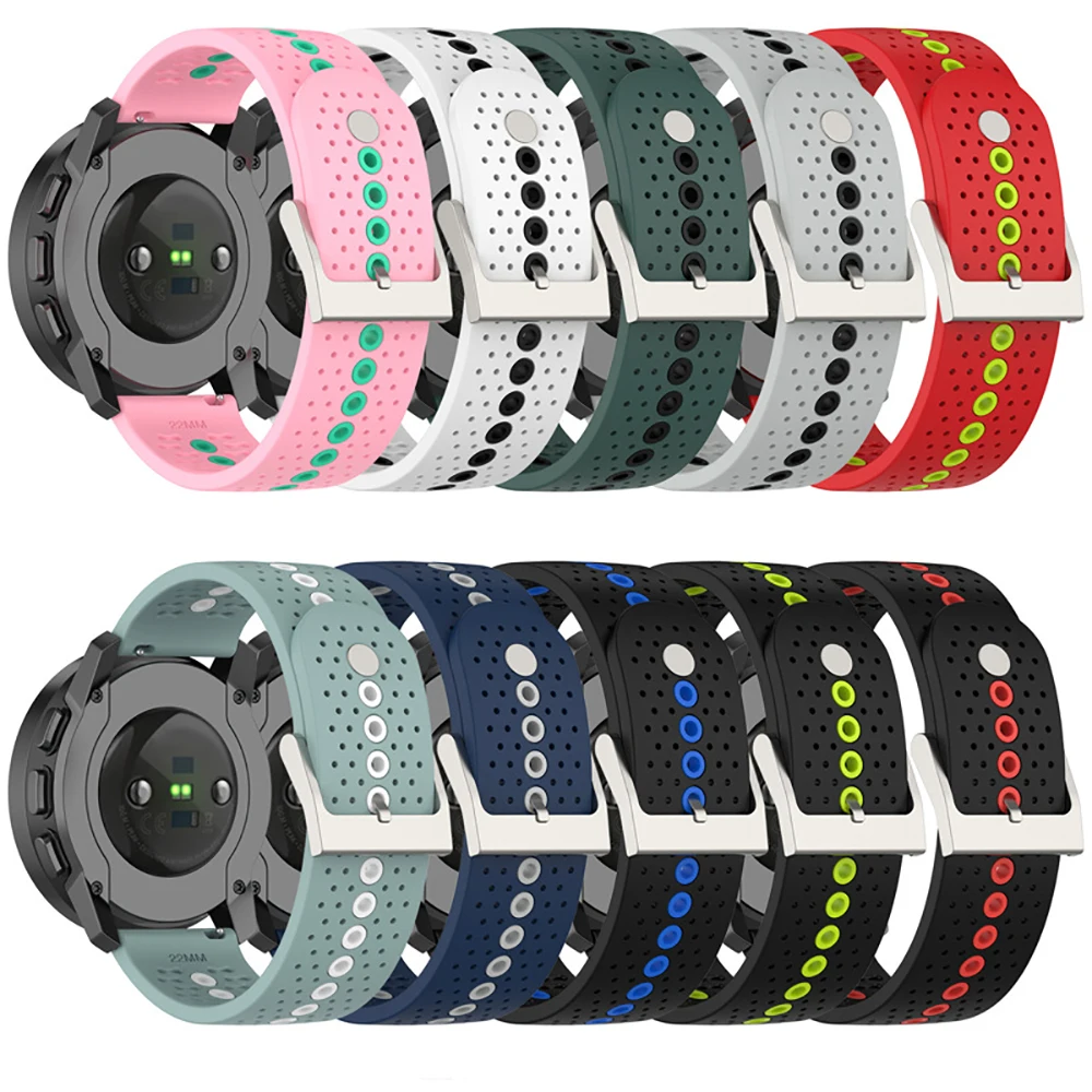 20mm 22mm Silicone Strap Sport Waterproof Bracelet Watch Band For Samsung Galaxy Galaxy Watch5 44mm 40mm For Suunto 9 Peak Pro