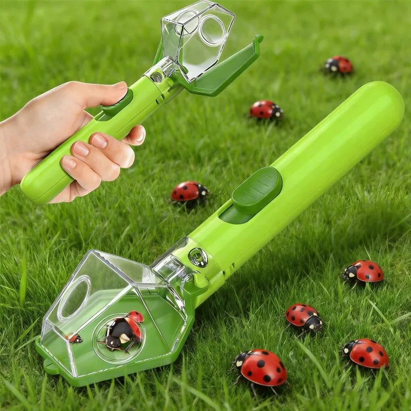 Multifunctional Portable Insect Catcher Safe Release Mechanism Push Type Handheld Insect Trap Comfortable Grip Garden Accessory
