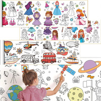 Ocean Car Dinosaur Princess Children Drawing Roll Coloring Paper Roll for Kids Drawing Paper DIY Painting Drawing Color Filling