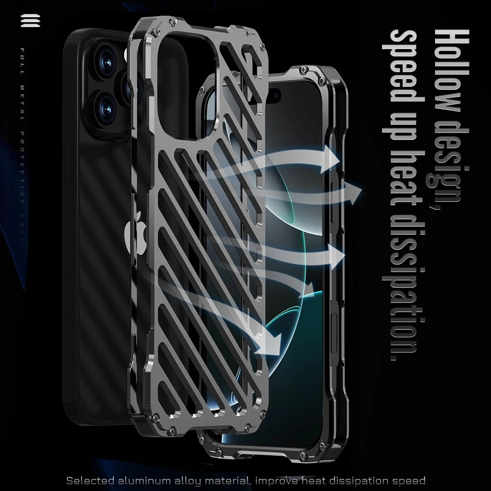 

Breathable heat dissipation Case For Apple IPhone 16 Pro Max 12 13 14 15 Pro max Armor Shockproof Cover shell