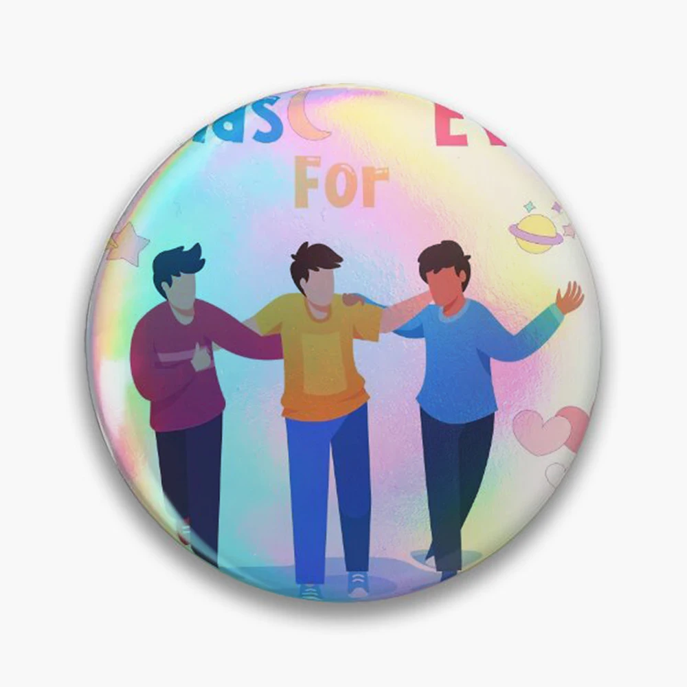 B.F.F Best friends forever Pin Holographic Star Heart Pin Brooches Laminated Button Fashion Accessory