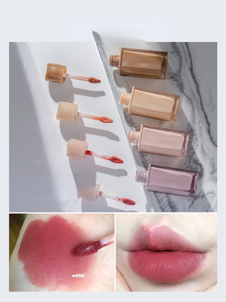 Joocyee Fluffy New Nude Series Matte Lip Gloss Native Nude Lip Mud Smooth Misty Women Cosmetic Lip Makeup Longlasting Lipstick