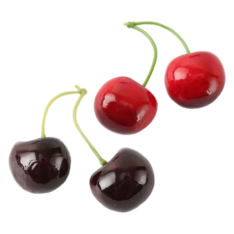 10 Pair Artificial Cherry Fruit False Cherries Simulations Cherries Cherry Decorations False Fruit Model Dropsale