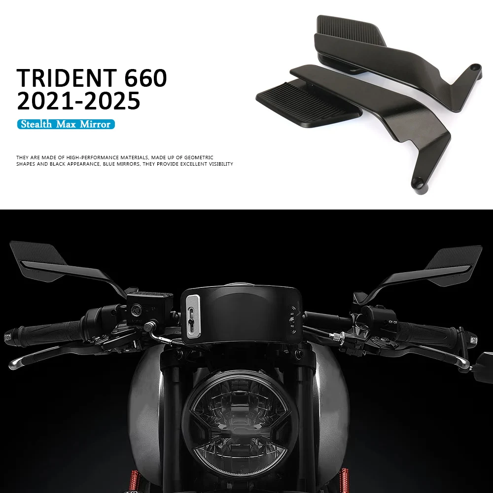 

Зеркала Stealth Max Trident660 с крыльями, спортивные зеркала с крылышками, регулируемые зеркала для TRIDENT Trident 660 2021-2025