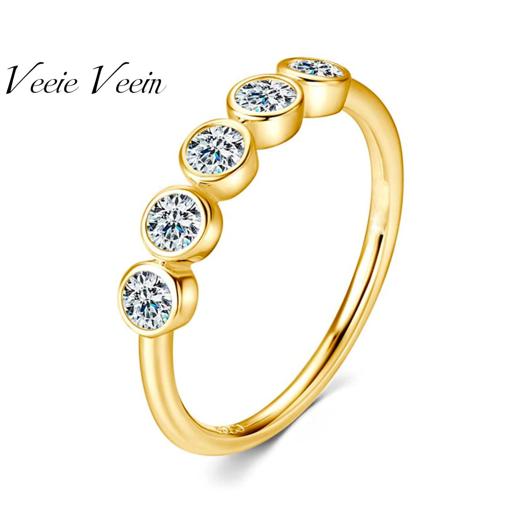 

Veeie Veein Элитный бренд Минималистское кольцо с муассанитом Сертификат GRA S925 Модная форма Модные женские кольца Ювелирные изделия