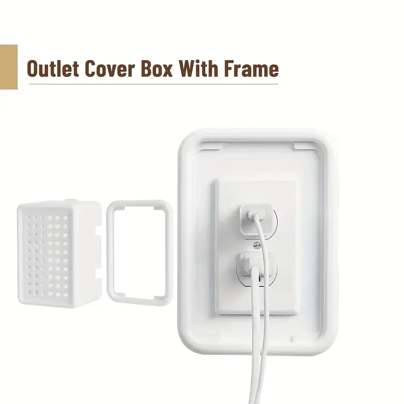 

1pc Durable Plastic Safety Outlet Cover Box Easy Install Protects Electrical Socket Outlets Fits Standard Socket Covers