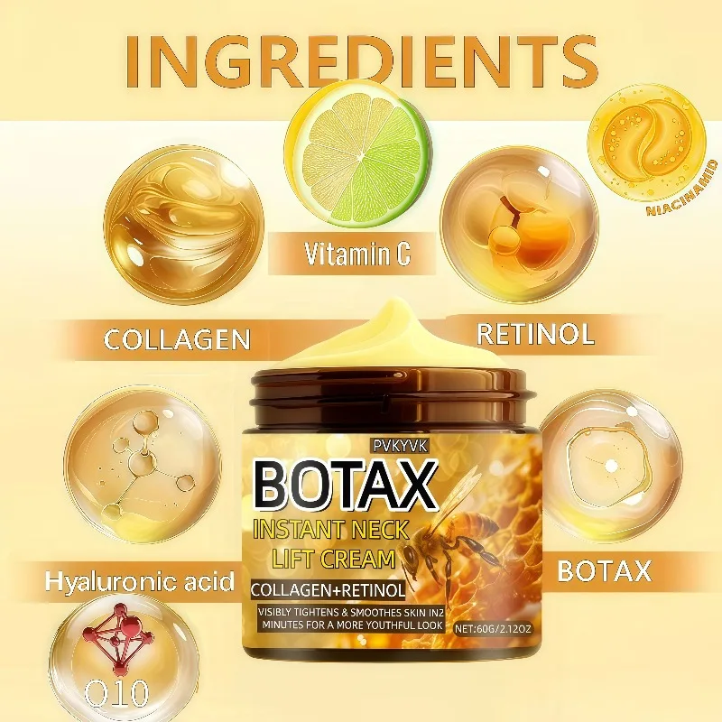 كريم سوبر بي فينوم كريم شد الرقبة الفوري لمدة دقائق يقلل من تجاعيد الرقبة والشيخوخة ويطب ويغذيها