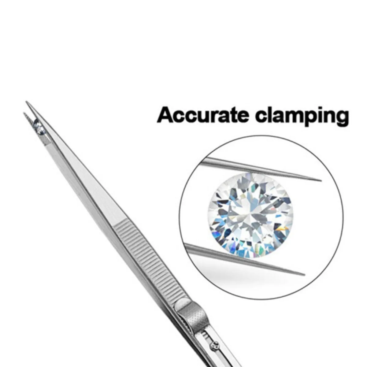 Diamond Stone Jewelers Tools Holder Pick up Tool Stainless Steel Tweezers Diamond Parts Beads Diamond Gems Prong Tweezer Jewelry