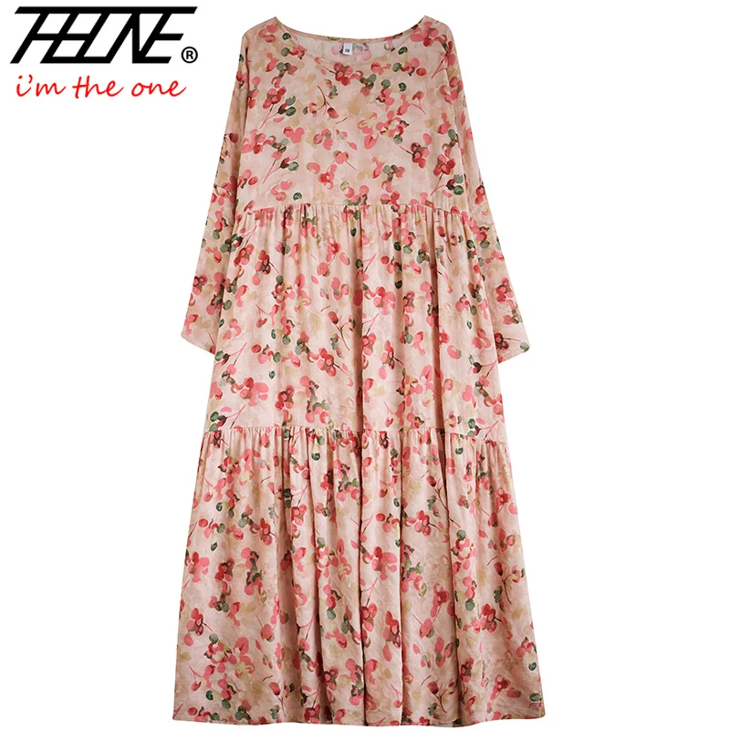 New Autumn Indian Dress Women Clothes Long Sleeve Ropa De Muje Long Vintage Casual Cotton Linen Loose Fashion Dresses Bohemian